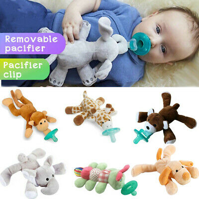 Baby Pacifier Feeder Clip Chain Plush Animal Toy Soother Nipple Silicone Nipple