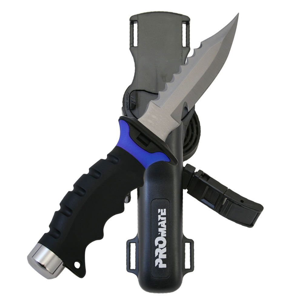 Promate Full Tang Stainless Steel Scuba Dive Knife With Leg Holster Snorkeling