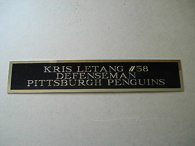 Kris Letang Penguins Autograph Nameplate For A Hockey Jersey Case 1.25 X 6