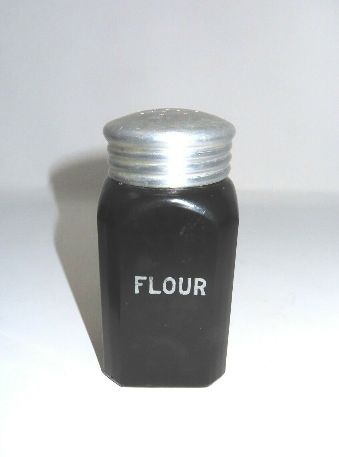 Antique Black Milk Glass Shaker For "flour"