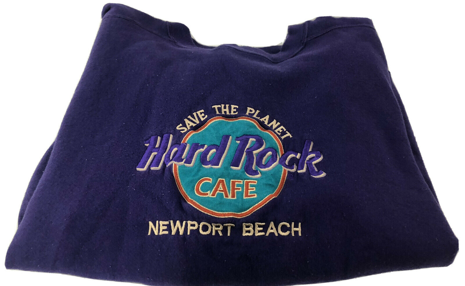 Vintage 1990s Hard Rock Cafe Newport Beach Crewneck Sweatshirt Made In USA Large