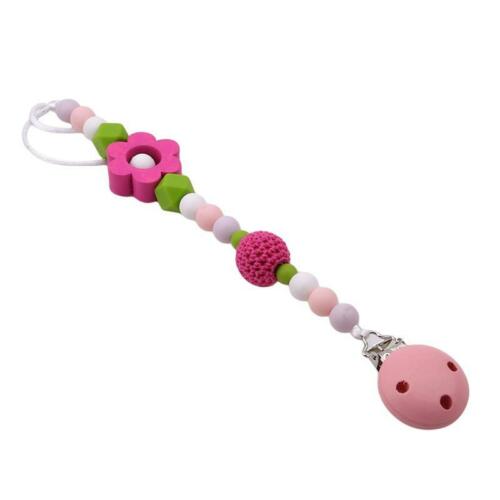 Pacifier Clip Baby Holder Nipple Strap Chain Dummy Soother Teething Beads FM