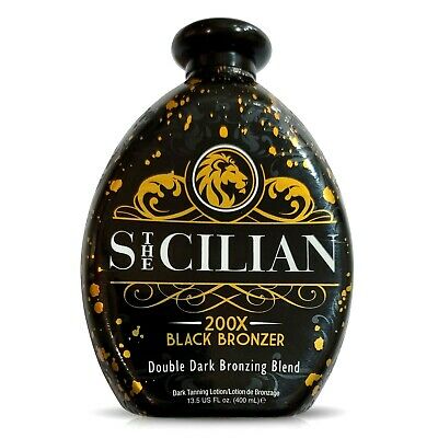 2021 The Sicilian 200x Double Dark Black Bronzer Tanning Lotion