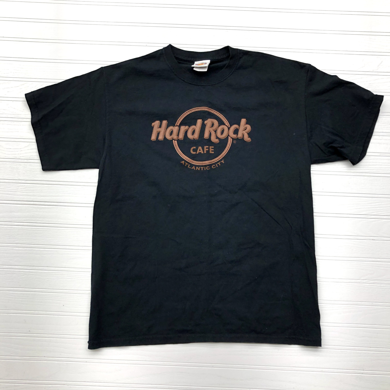 Hard Rock Cafe Black Graphic Atlantic City Short Sleeve T-shirt Adult Size L