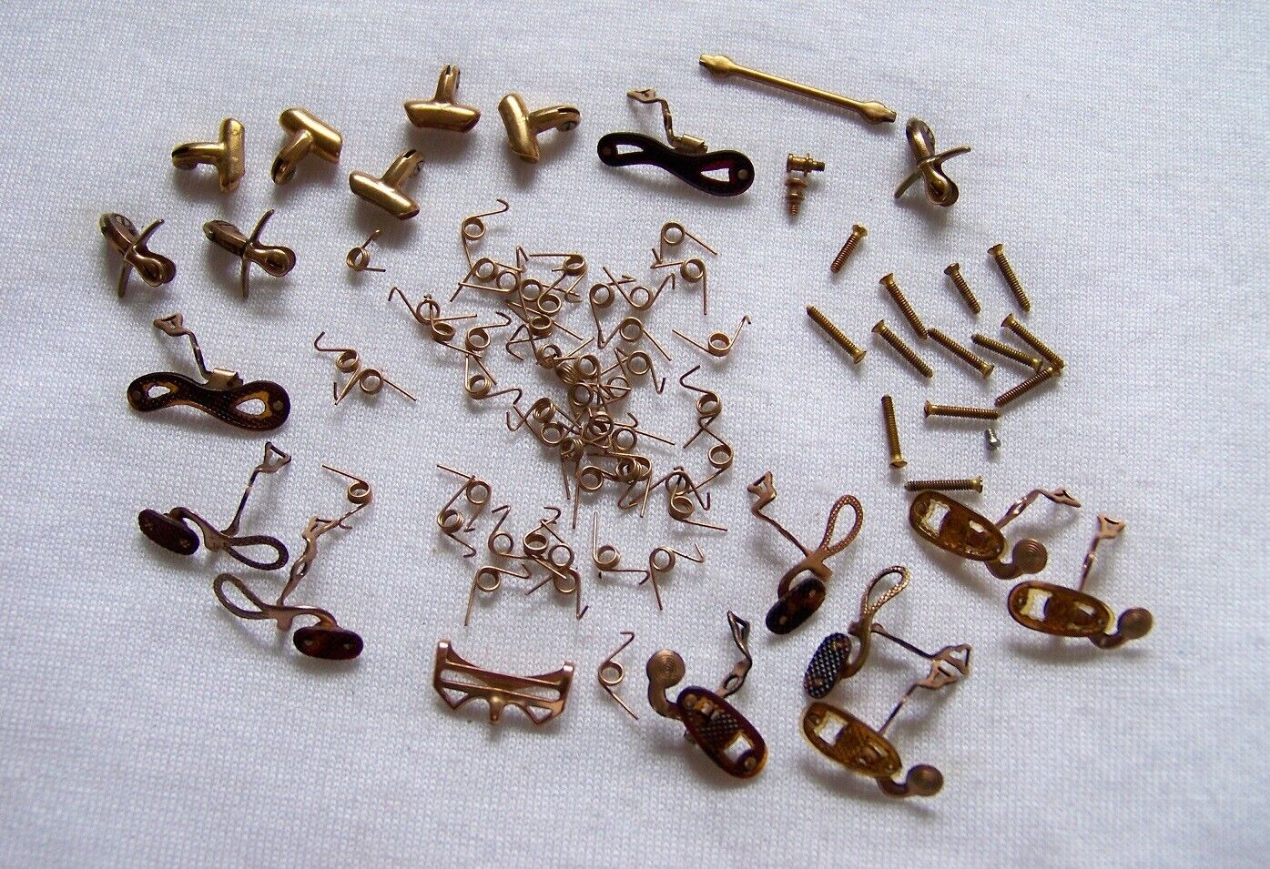 Antique Gold-tone Eyeglass Parts & Pieces Springs Screws Nose Pads Pince Nez