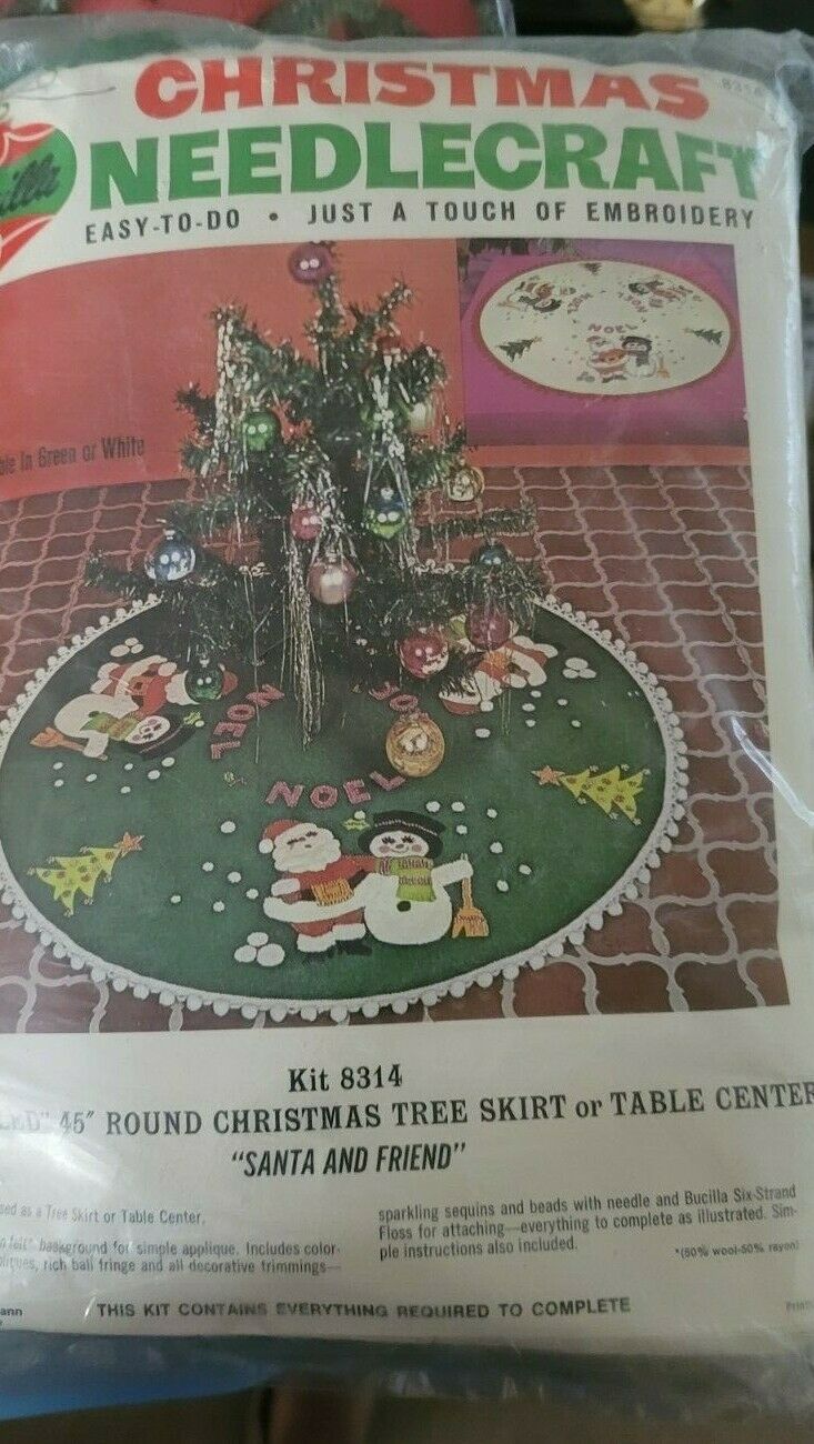 Nwt Bucillla Christmas Needlecraft #8314 Christmas Tree Skirt Or Table Center
