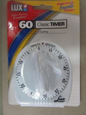 Lux Mechanical Timer 60 Minute White #CP2428-59  NEW in package