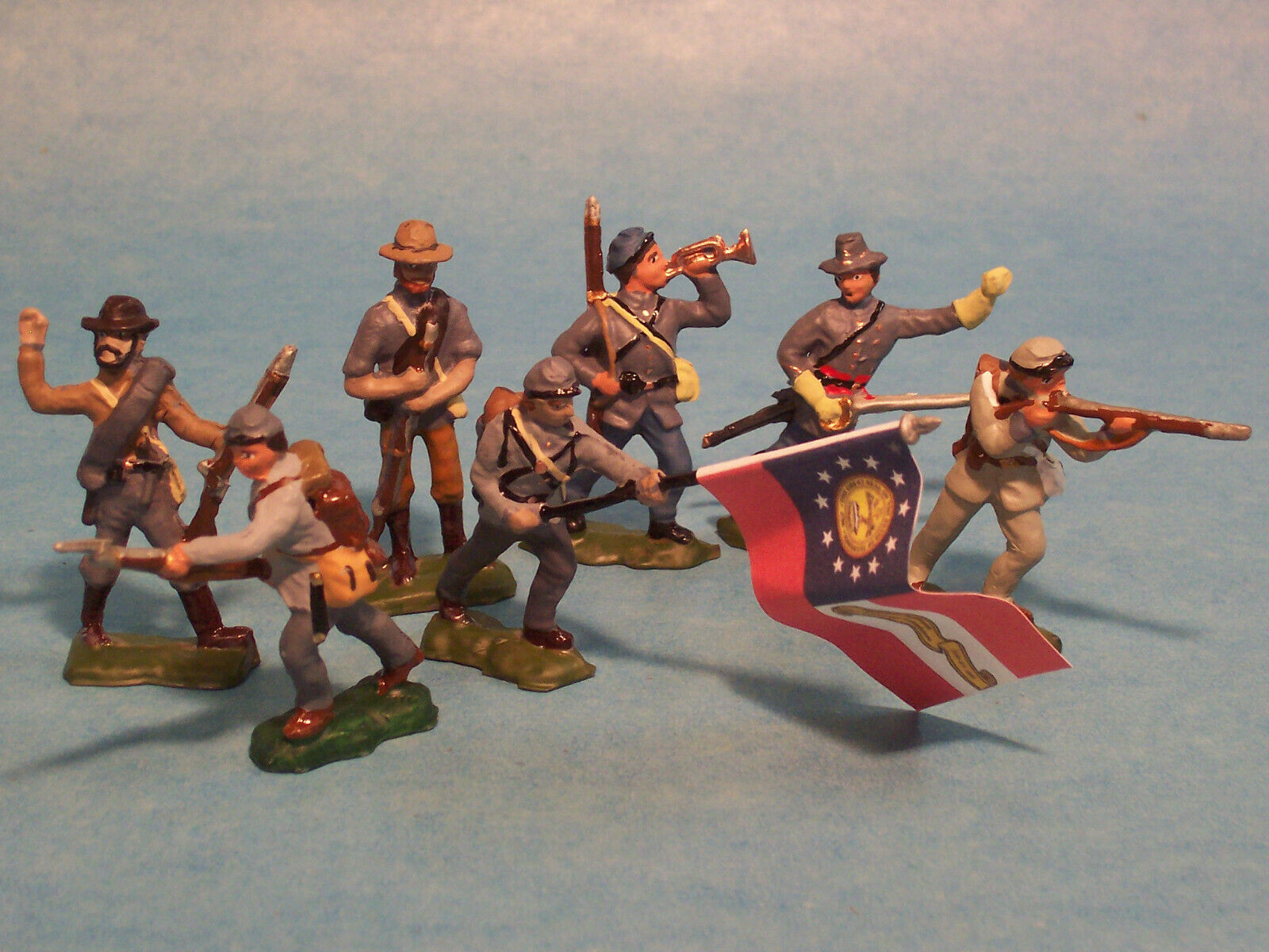 Toy Soldiers-american Civil War-acw-confederate Infantry-rebel Foot-tennessee Rg