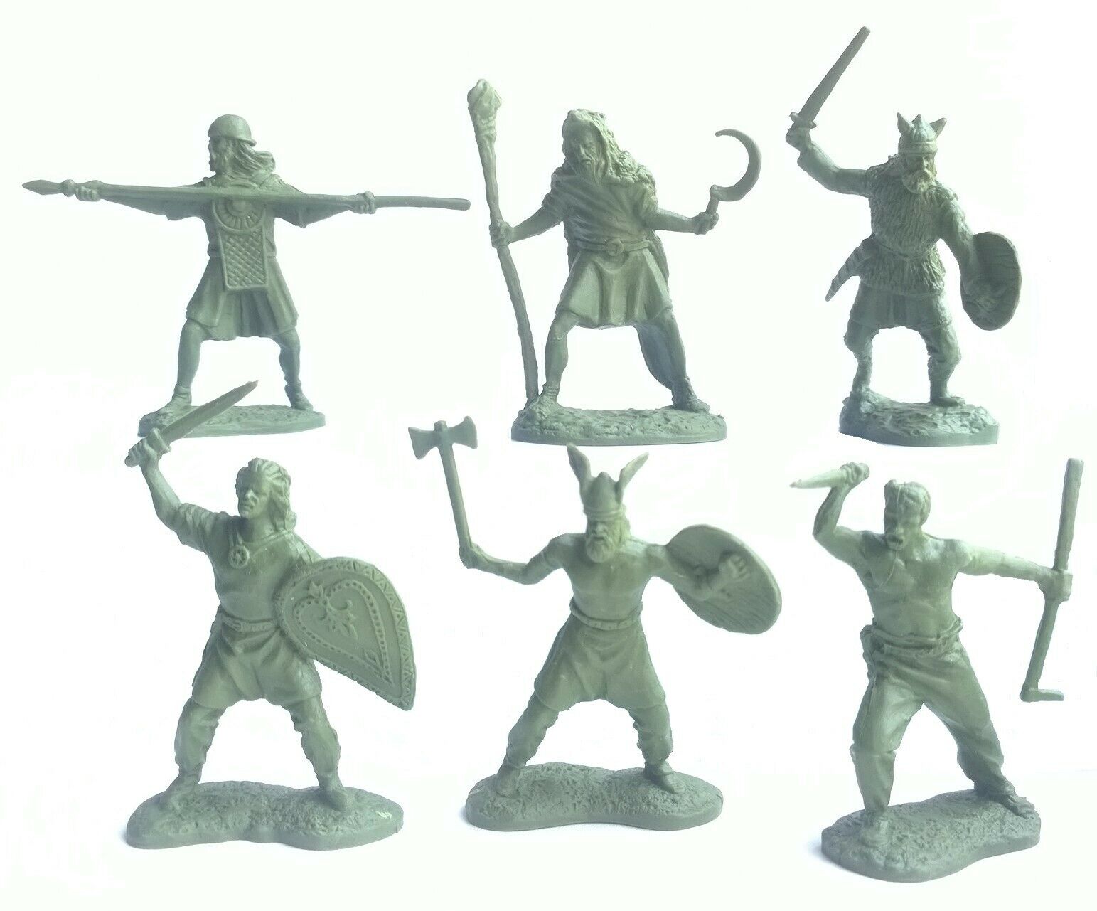 Toy Soldiers Gauls Warriors Rubberized Plastic 57-60mm 6pcs