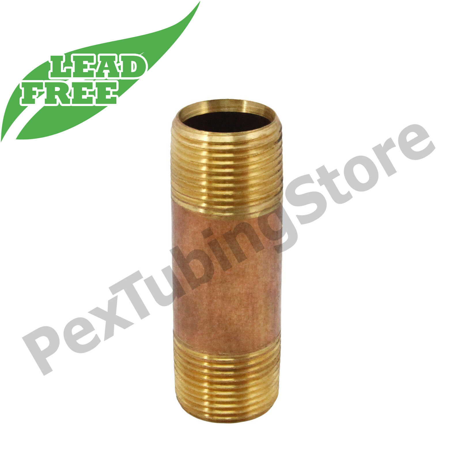 Brass Npt Threaded Pipe Nipple. Lead-free. Sizes 1/4", 1/2", 3/4", 1", Up To 2".