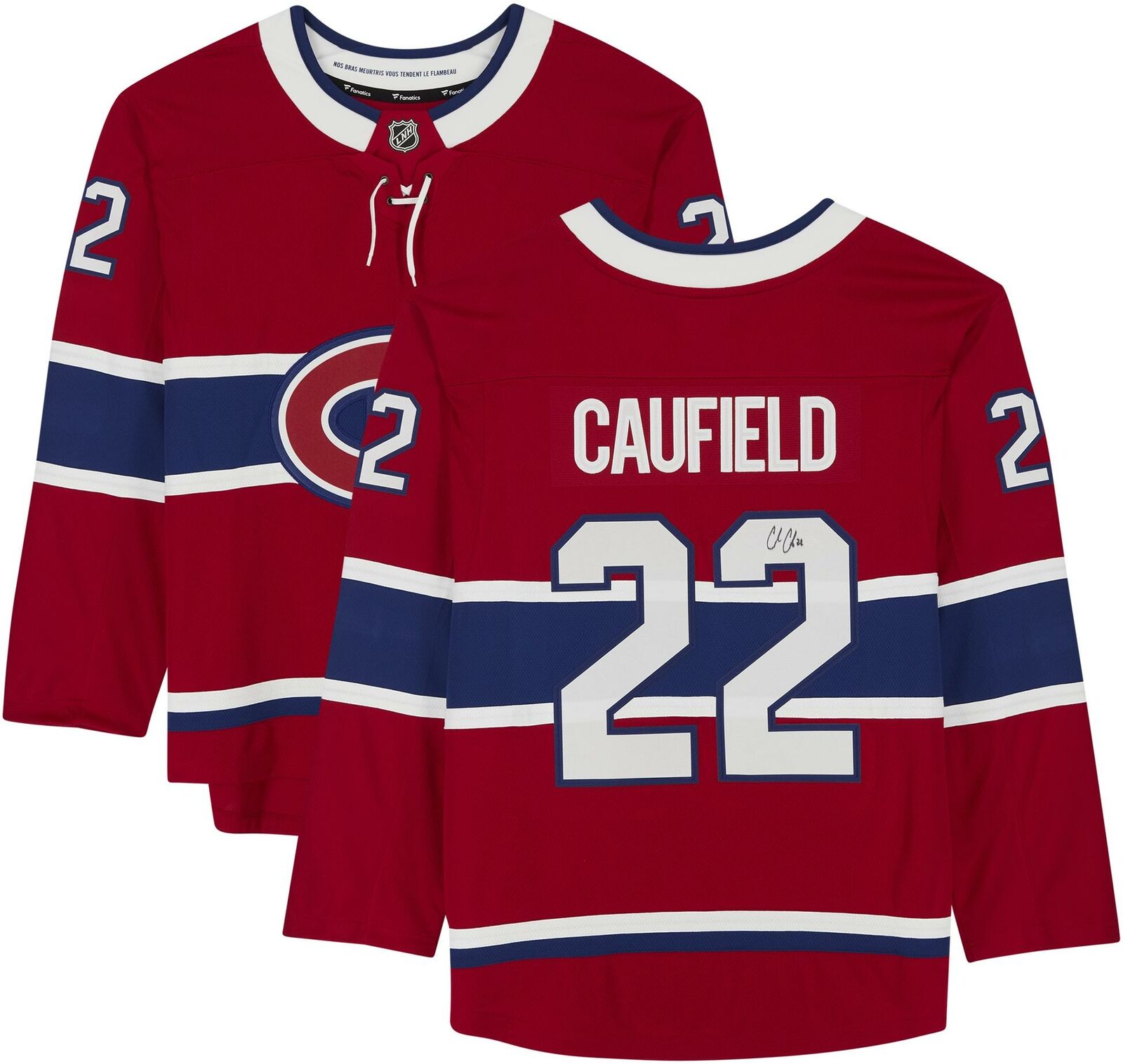 Cole Caufield Montreal Canadiens Autographed Red Fanatics Breakaway Jersey