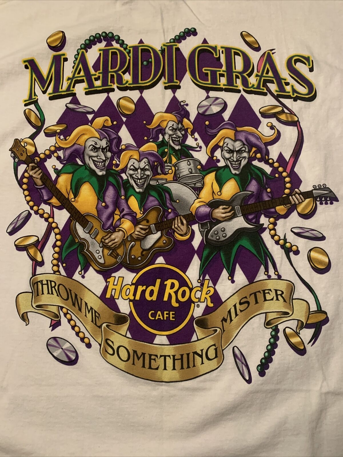 Vintage Hard Rock Cafe New Orleans Mardi Gras Tvshirt Size Xl