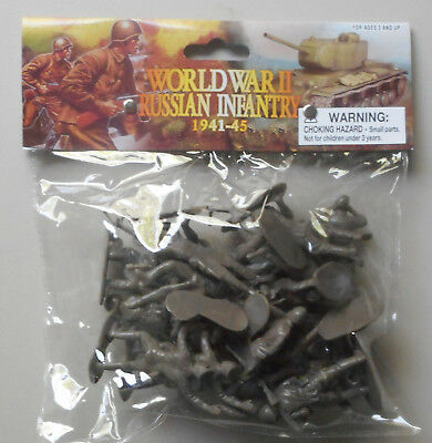 1:32 Wwii Russian Infantry 1941-45 Weapons Plastic Toy Soldier Figures 20 In Bag