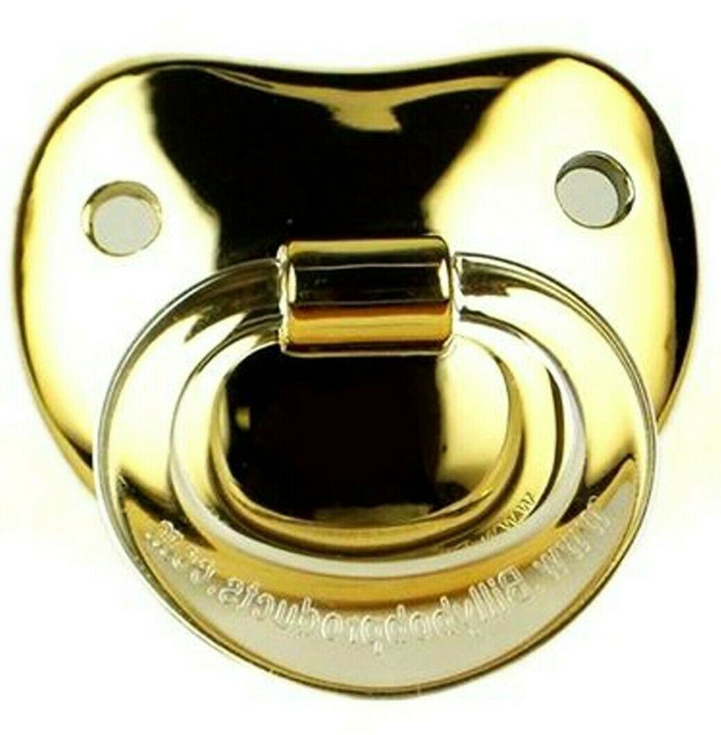 Billy Bob Gold Baby Pacifier with Orthodontic Nipple, Ages 6 Months & Up!