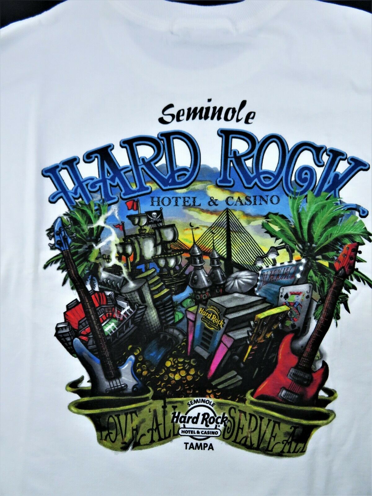 Hard Rock Seminole Hotel Casino T-shirt Tampa Icons X-large 100% Cotton Tee New
