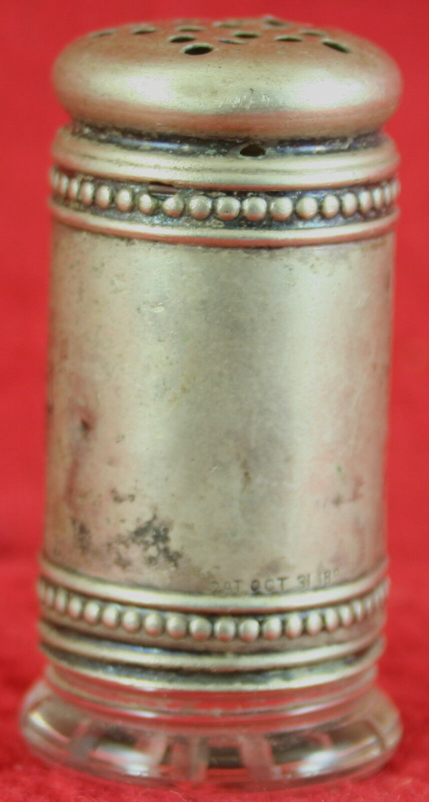 Antique Victorian Sugar Shaker Muffineer Silver Plate Screw Top Pat. Oct 31 1889