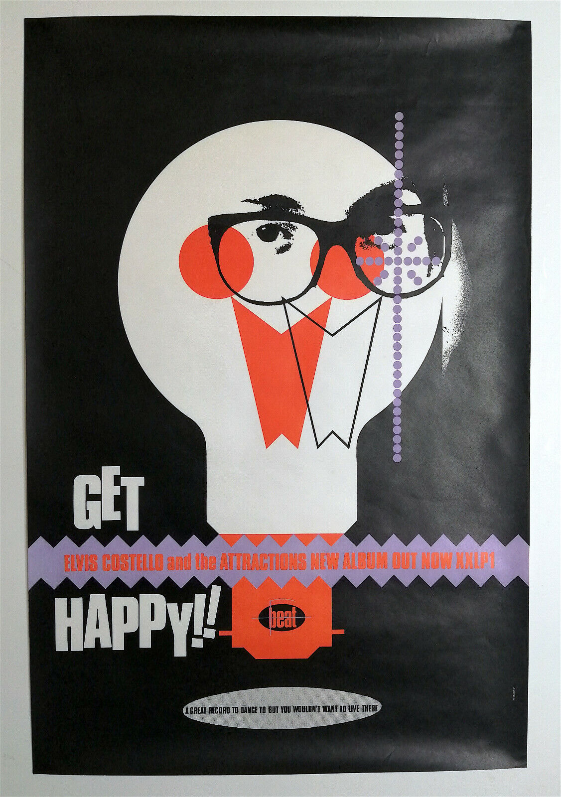 Elvis Costello & the Attractions - Get Happy –Original Poster–Poster - 1980