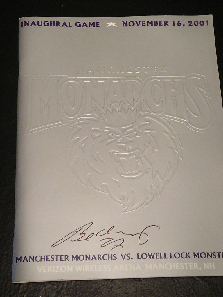 Manchester Monarchs 11/16/2001 Inaugural Game Program Ahl Hockey Signed