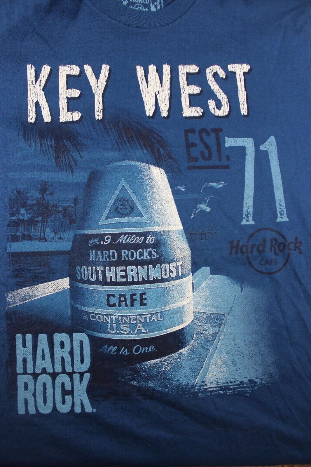 Hard Rock Cafe Key West Medium Blue T Shirt