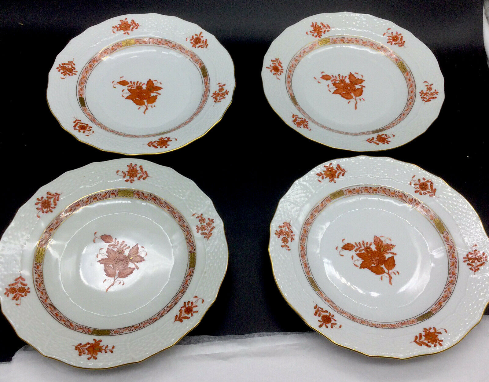 4 Chinese Bouquet Herend Hungary 8.25
