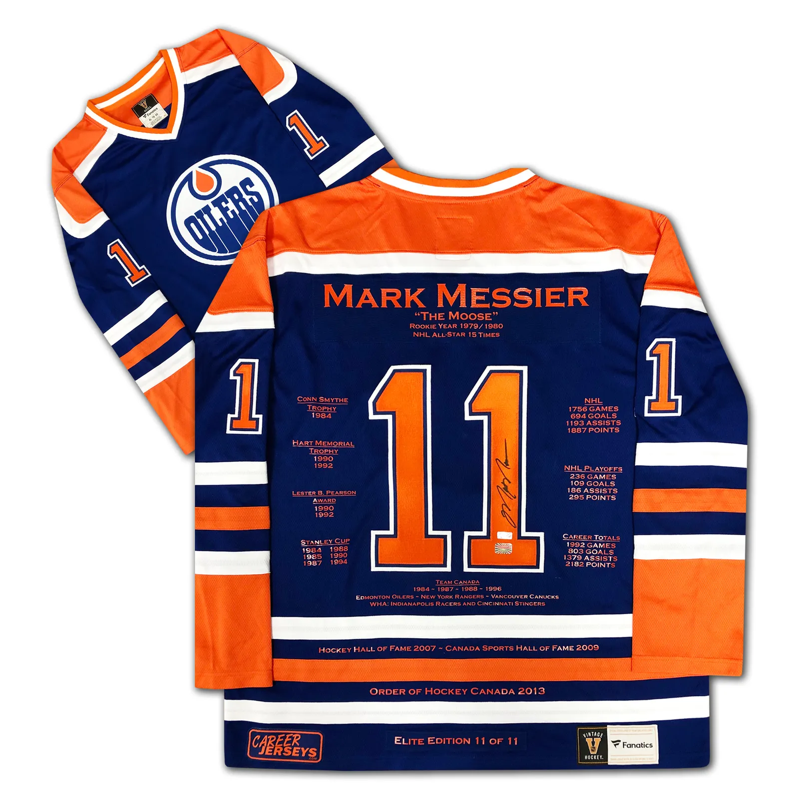 Mark Messier Career Jersey Elite Edition #11 Of 11 - Signed - Edmonton Oilers