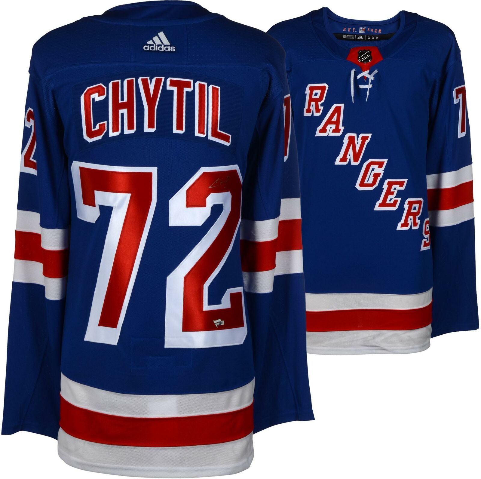 Filip Chytil New York Rangers Autographed Blue Adidas Authentic Jersey