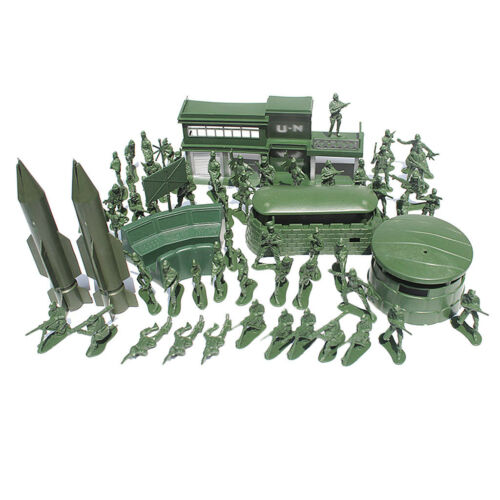 56pcs Army Base Set Wwii Playset 5cm Army Men Action Figures & Accessories