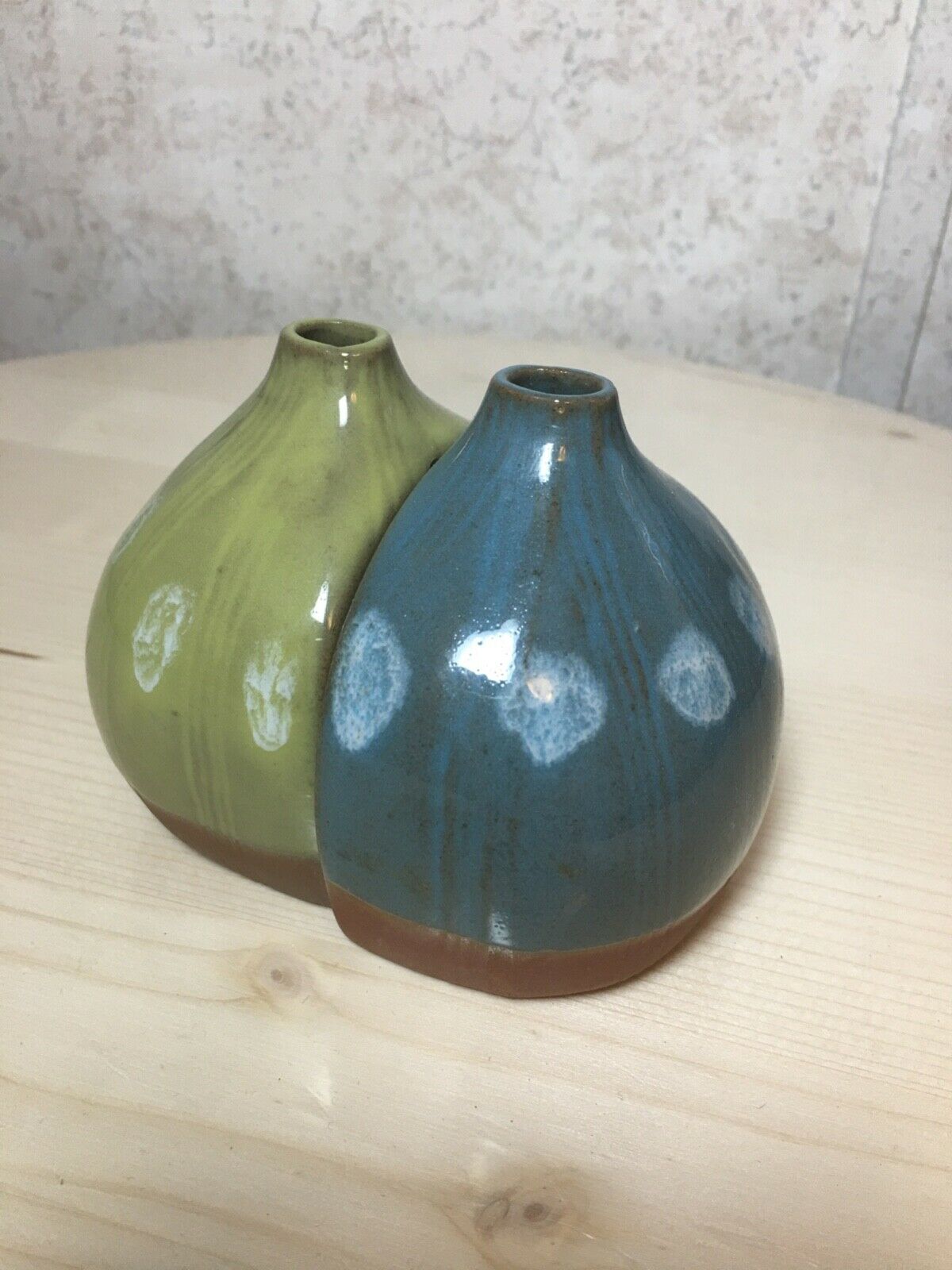 Set Of Two Mid Century Art Pottery Takahashi Sf Red Clay Weed Pot Wall Vase Usa