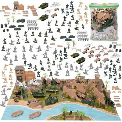 40 Pcs Army Men Action Figures Set with Map,With Carrying Tote for Easy Clean Up