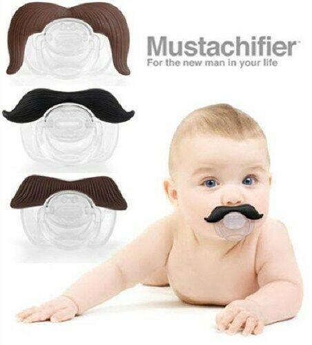 Mustachifier Mustache Pacifier Binkie Man Plug Funny Baby Silicone BPA Free