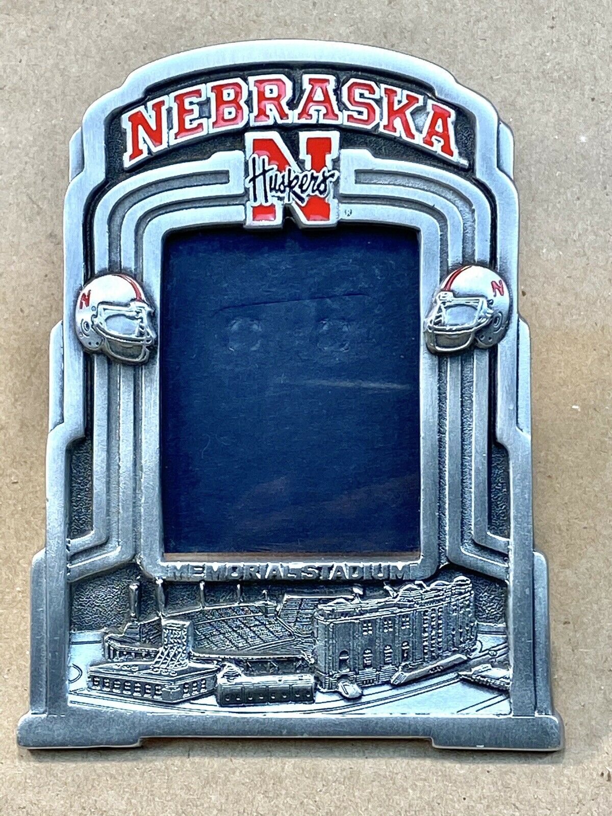 Vtg RARE Nebraska Football 2001 Huskers / Memorial Stadium Picture Frame 5.5